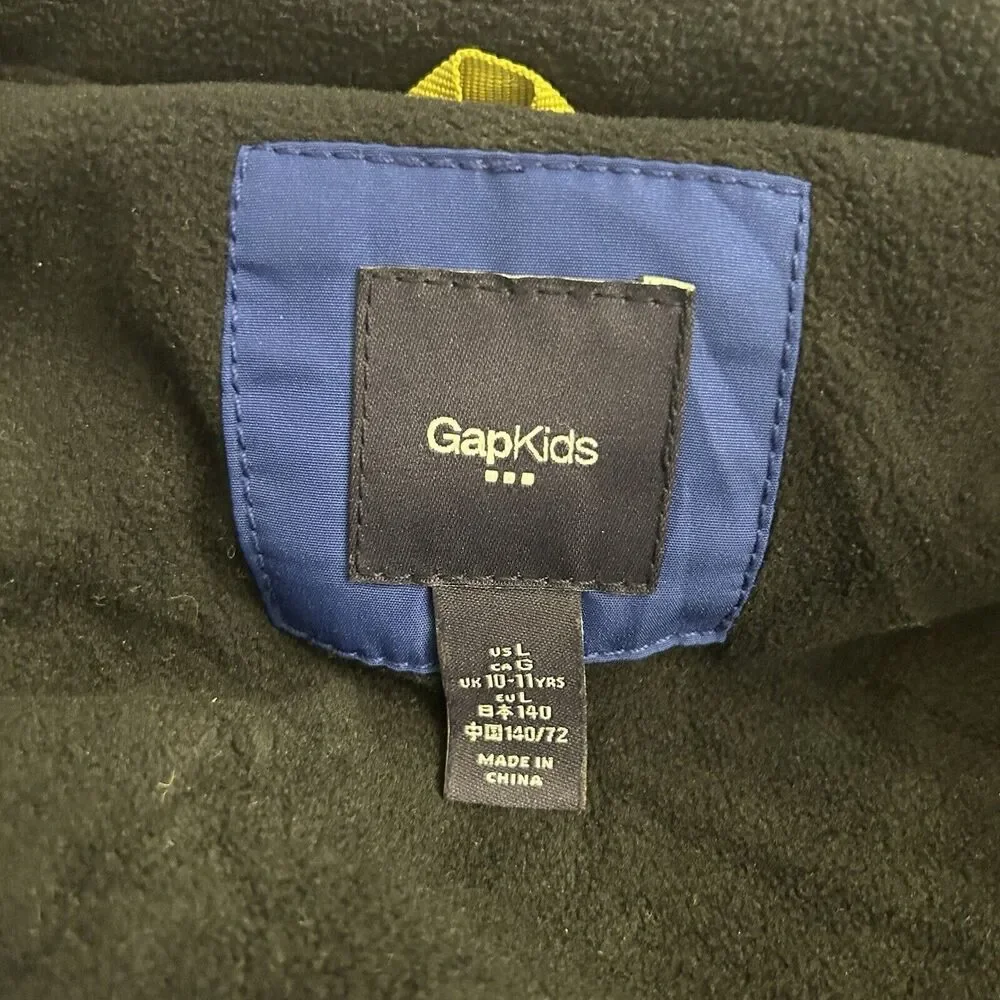 GAP Kids Vest Boys Large Blue Full‎ Zip Front Zipped Pockets Outdoors Preppy
